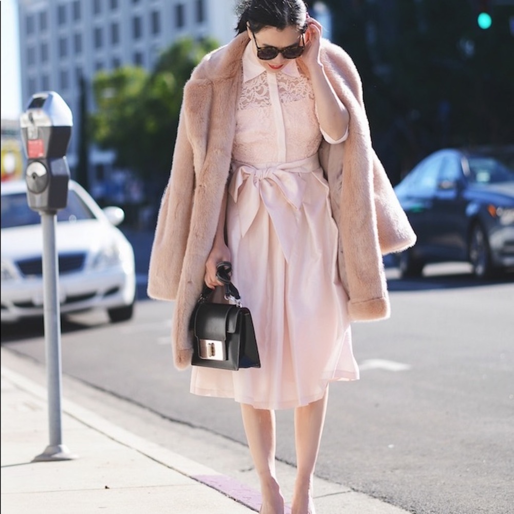 Pink Faux Fur Coat